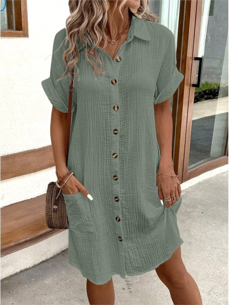 ANDREA - Oversized Polo Dress in Textured Fabric (-60%)